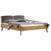 Bett Mareto, Wildeiche 140x200 Cm - Wildeiche/Dunkelgrau, KONVENTIONELL, Holz/Textil (140/200cm) - Hasena