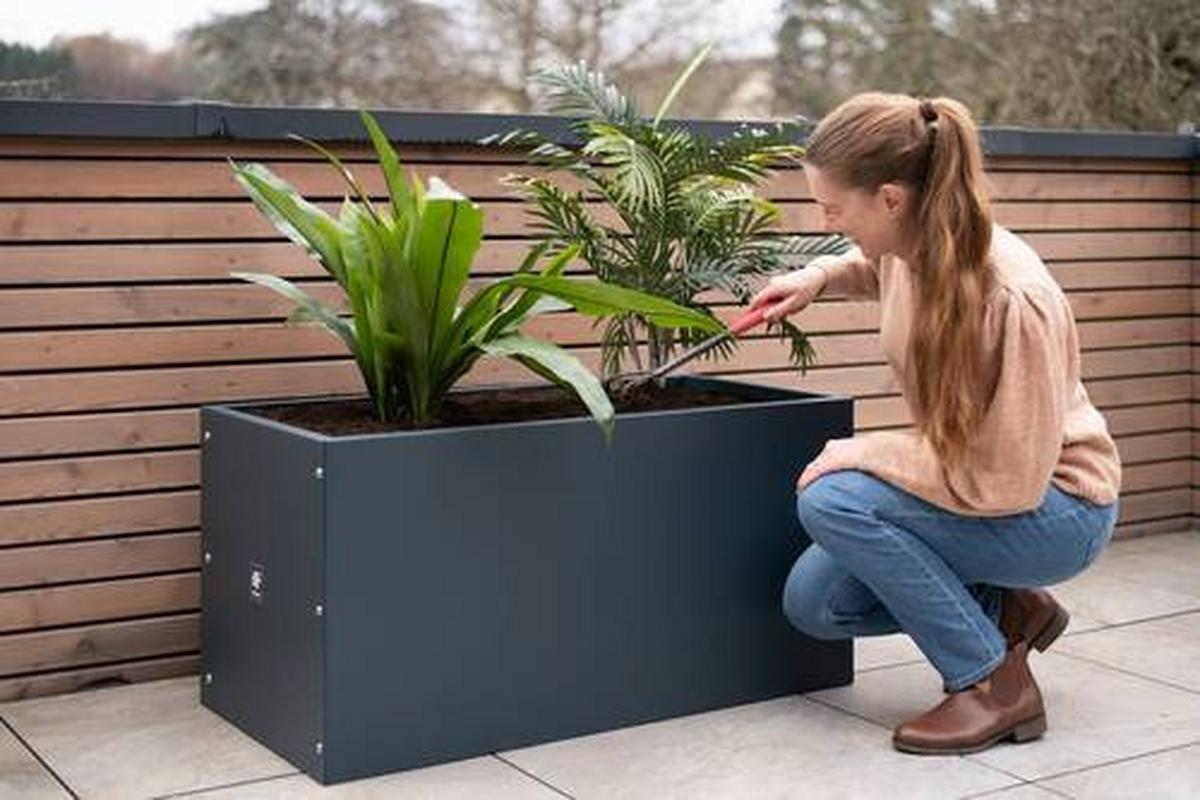 Pflanzentopf Pflanzkasten 150x50x50 - Anthrazit, Basics, Metall (50/50/150cm)