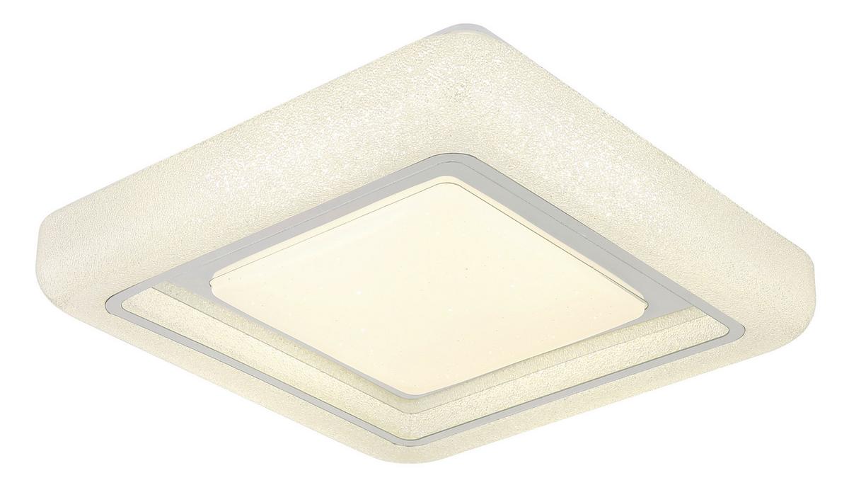 LED-DECKENLEUCHTE 48293-24Q MARCIA - Klar/Chromfarben, KONVENTIONELL, Kunststoff/Metall (38/38/7,5cm) - Globo