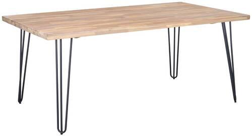 Gartentisch Bergen Aus Akazienholz L: 180 cm - Schwarz/Akaziefarben, MODERN, Holz/Metall (180/75/100cm) - Beldano