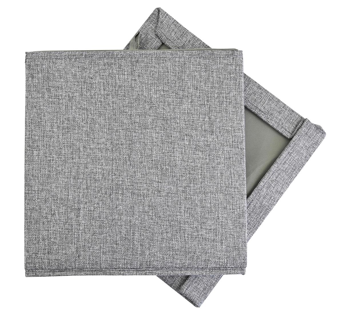 Skladací box BOBBY S VEKOM - sivá, Modern, kartón/textil (33/33/33cm) - Mömax