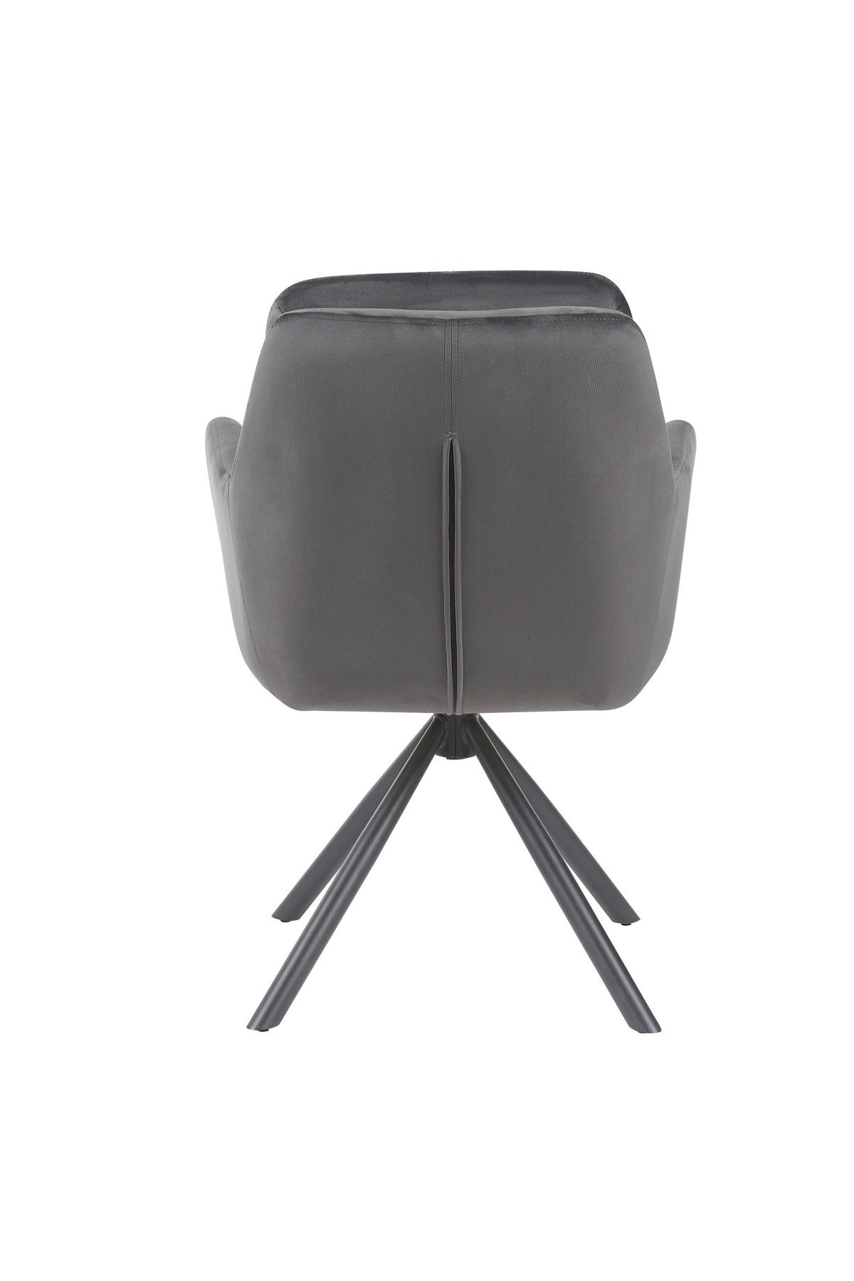 Armlehnstuhl-Set Parma S 2er-Set - Dunkelgrau/Schwarz, MODERN, Textil/Metall (63/89/70cm) - MID.YOU