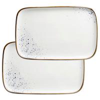 Servierplatten-set Pintar Blau/beige, 2-Teilig - Blau/Beige, Trend, Keramik (30/2/20cm) - Mäser