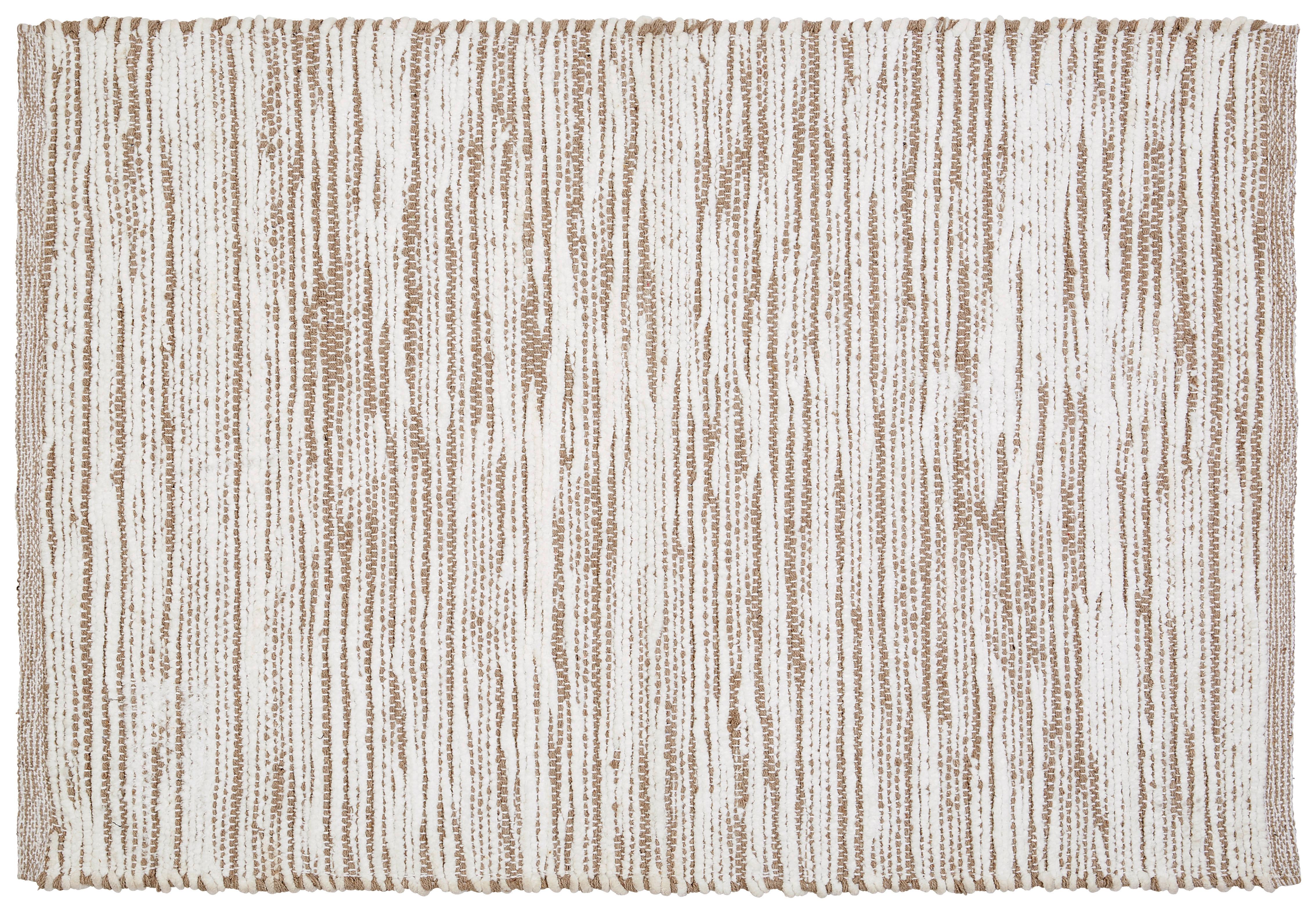 Handwebeteppich Weiß/Beige Penelope 60x90 cm - Beige, Basics, Textil (60/90cm) - James Wood