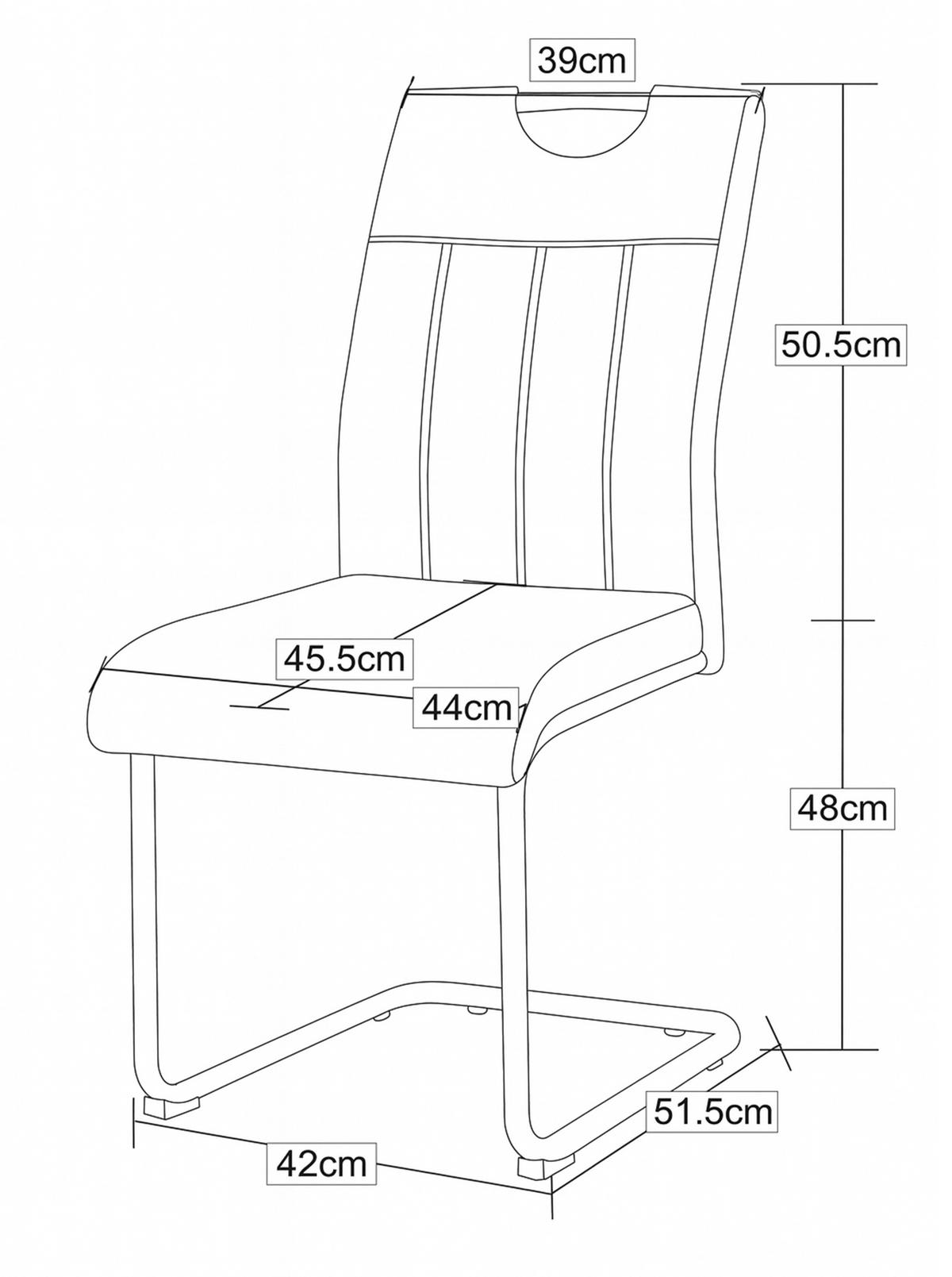 Schwingstuhl-Set Lisa Creme B: 43 cm - Creme/Schwarz, MODERN, Textil/Metall (43/98/61cm) - MID.YOU