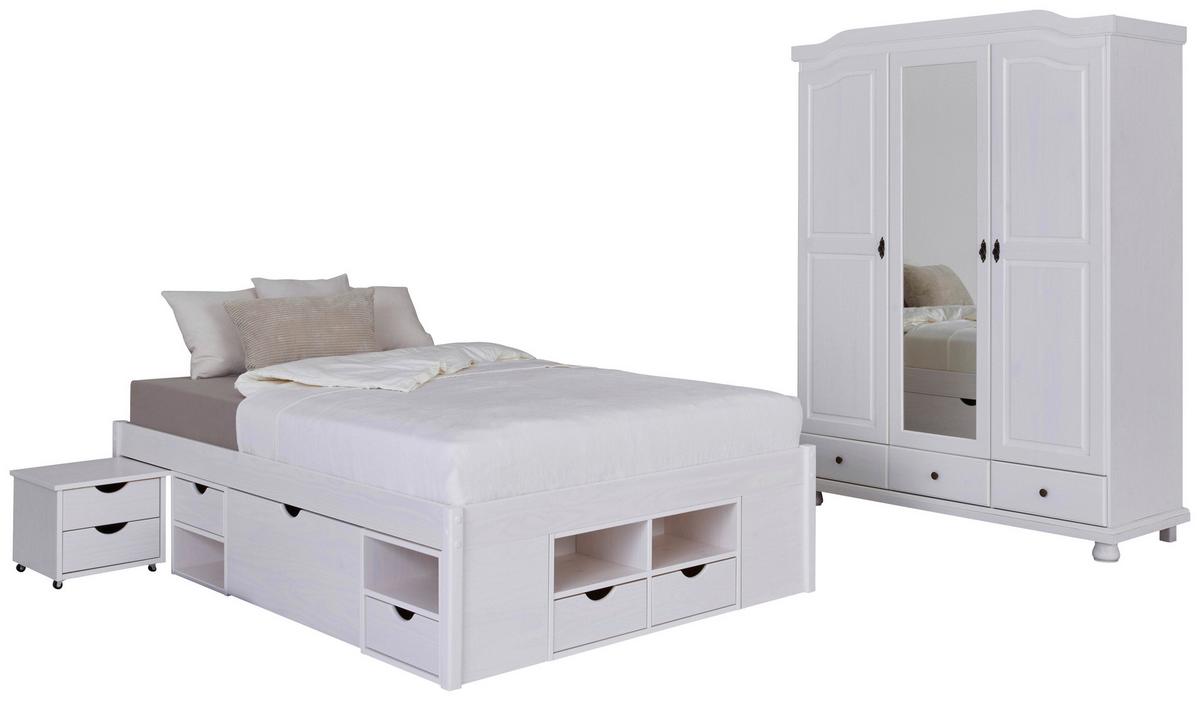 EINZELZIMMER Kappl Weiß 3-teilig - Weiß, MODERN, Holz - MID.YOU