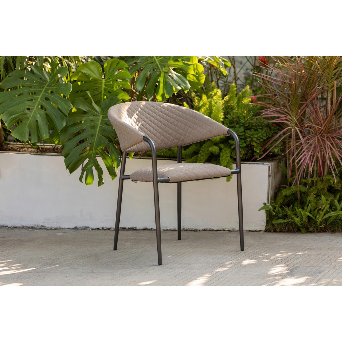 Stapelsessel Puro - Sandfarben/Anthrazit, MODERN, Textil/Metall (58/83/66cm) - Gardenson