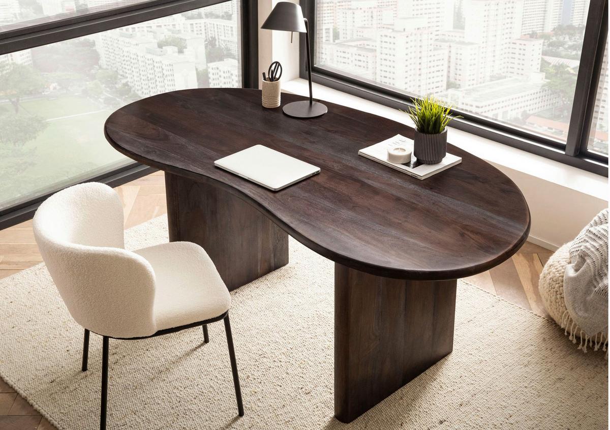 SCHREIBTISCH Dunkelbraun L: 180 cm - Dunkelbraun, Design, Holz (180/90/75cm) - MID.YOU