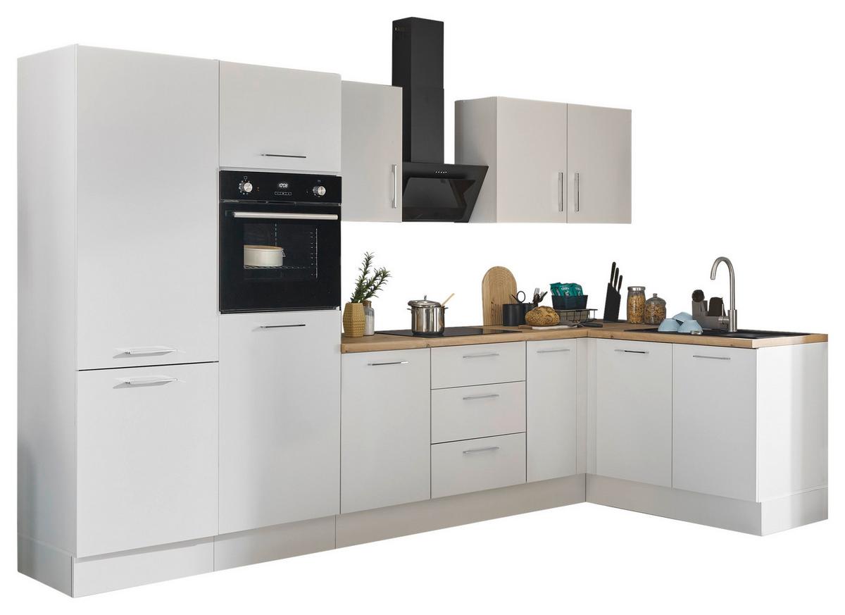 Eckküche Turin Weiß/Eiche Dekor 330x165 cm - Weiß/Eiche Artisan, Basics, Holzwerkstoff (330/165cm) - MID.YOU