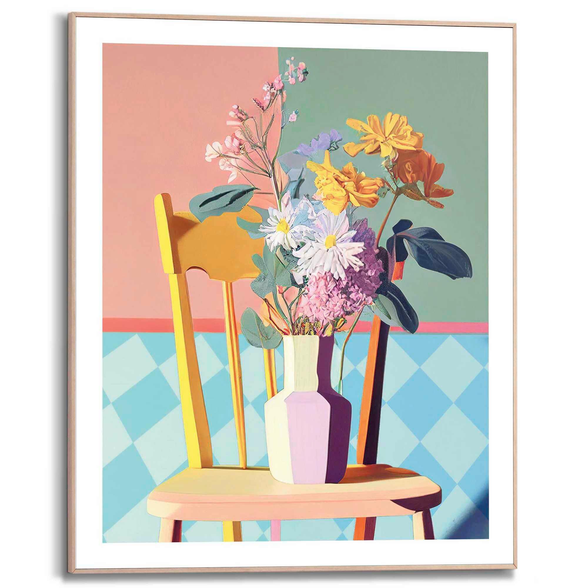 BILD Floral Chair 40x50 cm - Multicolor/Altrosa, Trend, Holzwerkstoff (40/50cm) - Reinders!