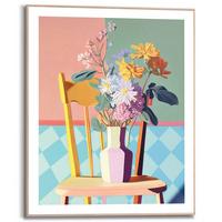 BILD Floral Chair 40x50 cm - Multicolor/Altrosa, Trend, Holzwerkstoff (40/50cm) - Reinders!