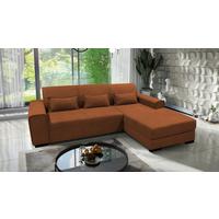 Ecksofa Classic Rostfarben 270x175 Cm - Rostfarben/Schwarz, Design, Textil (270/175cm) - MID.YOU