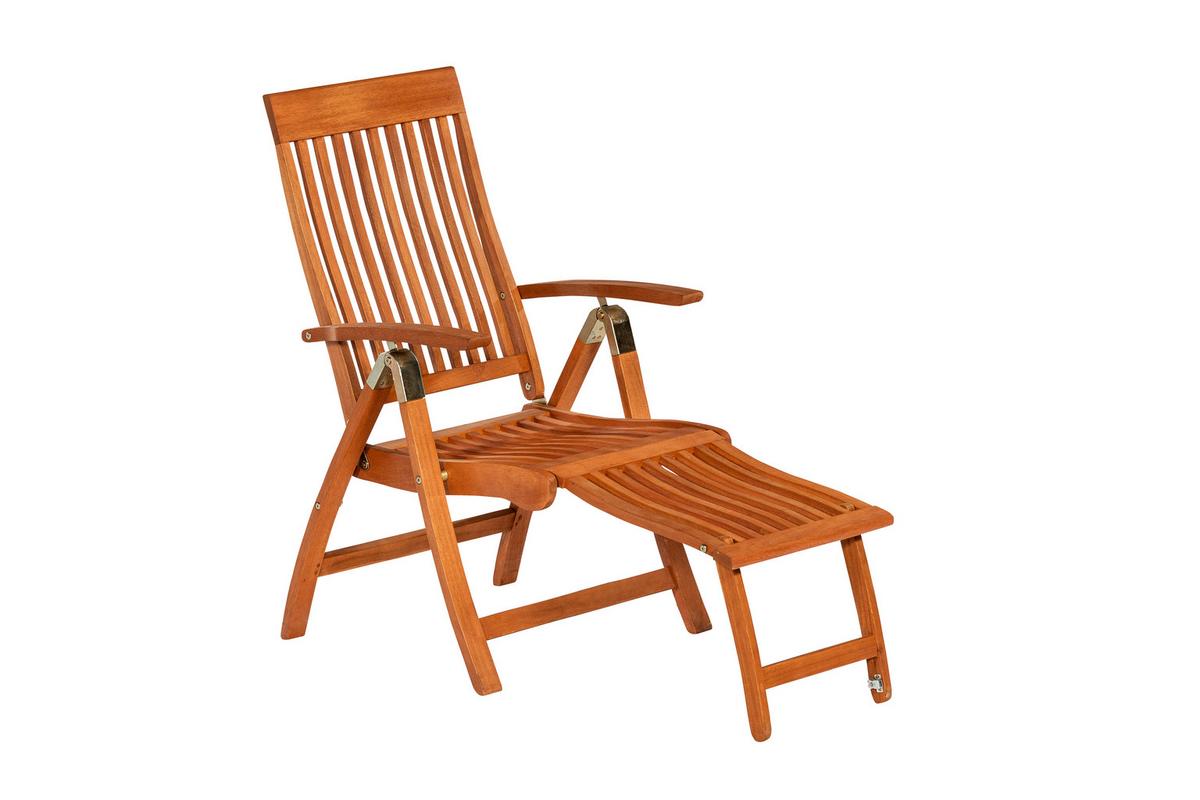 Gartensessel Klappbar Comodoro Naturfarben - Naturfarben, ROMANTIK / LANDHAUS, Holz (62/110/114cm) - Gardenson