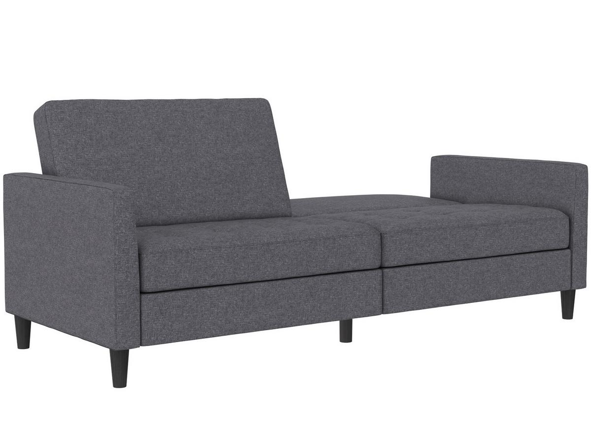 Schlafsofa Palermo Grau, mit Schlaffunktion - Schwarz/Grau, Basics, Textil (207/86/86cm) - Livetastic