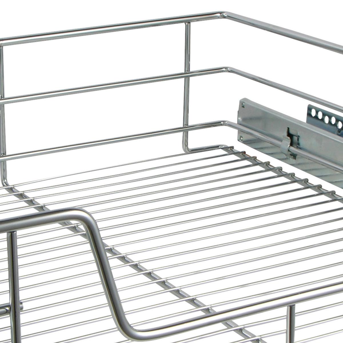 Teleskop Schublade für Küchen- Schränke BxHxT: 49x14x44 cm - Chromfarben, MODERN, Metall (49/14/44cm)