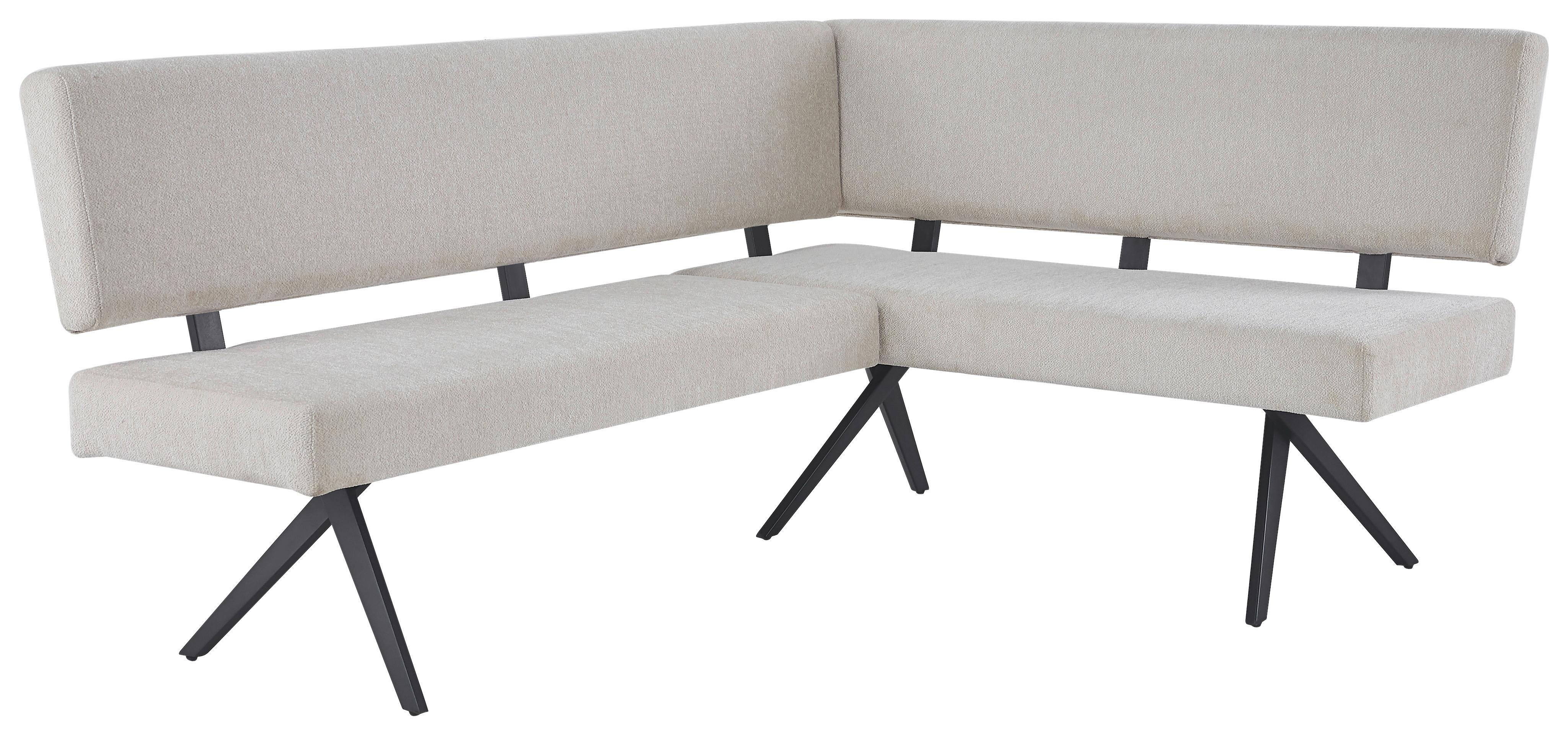 Eckbank Chios - Beige/Schwarz, KONVENTIONELL, Textil/Metall (190/150cm) - MID.YOU