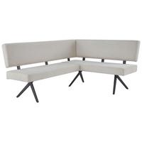 Eckbank Chios - Beige/Schwarz, KONVENTIONELL, Textil/Metall (190/150cm) - MID.YOU