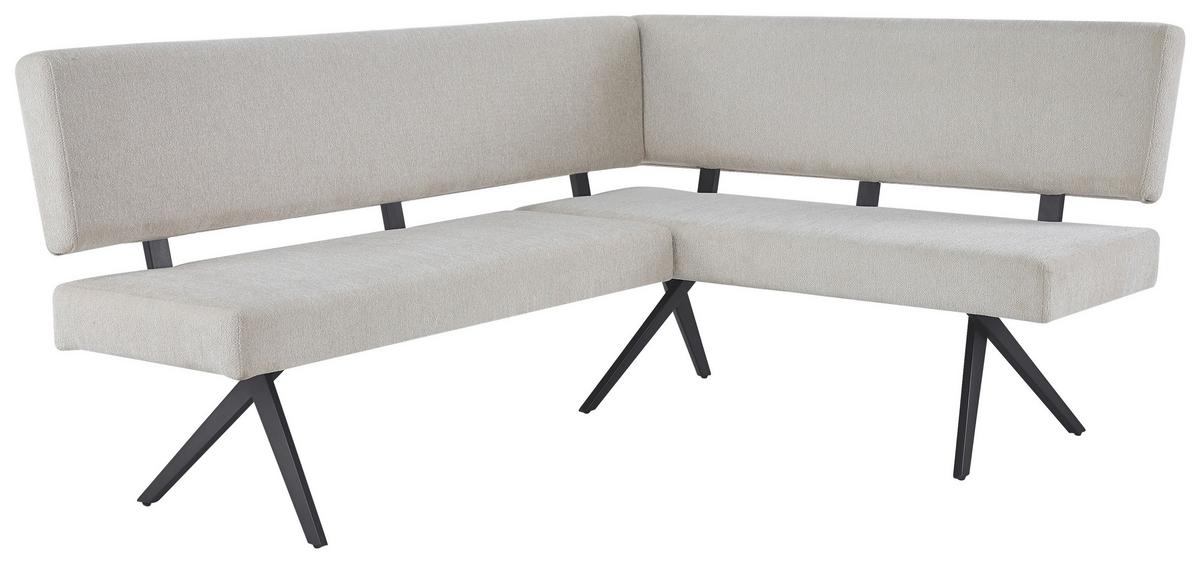Eckbank Chios - Beige/Schwarz, KONVENTIONELL, Textil/Metall (190/150cm) - MID.YOU