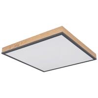 Led-deckenleuchte Doro L: 45 Cm - Opal/Graphitfarben, Basics, Kunststoff/Metall (45/45/6,5cm) - Globo