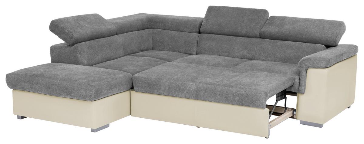Sedacia súprava MILLA antracitová/hnedá ľavý roh - hnedá/antracitová, Basics, drevo/textil (217/252cm)