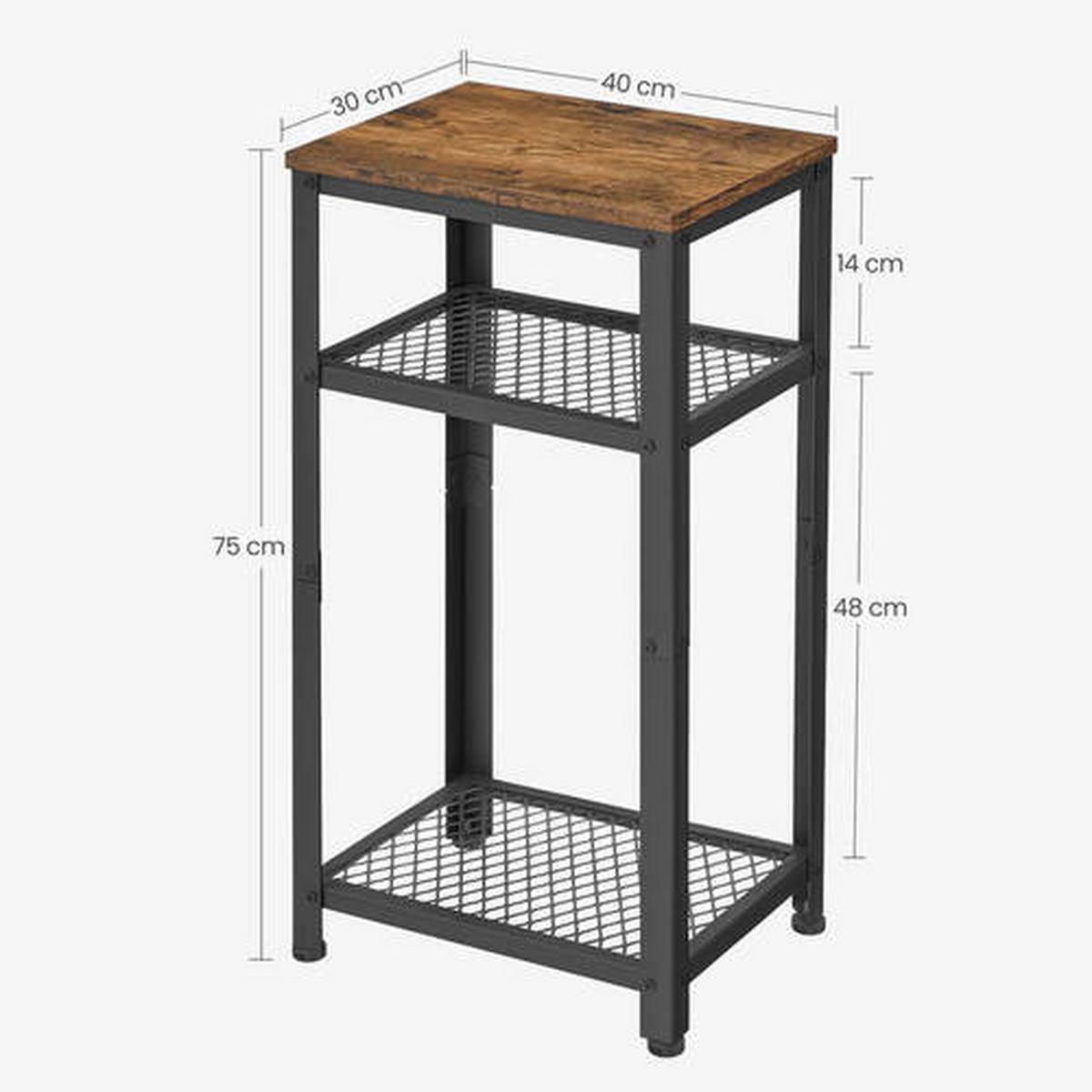 ODKLÁDACÍ STOLEK RUSTIKAL - černá/hnědá, Design, kov/kompozitní dřevo (40/30/75cm) - Boxxx
