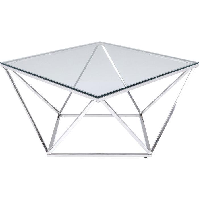 Couchtisch Cristallo - Edelstahlfarben, Basics, Glas/Metall (80/80/45cm) - Kare-Design