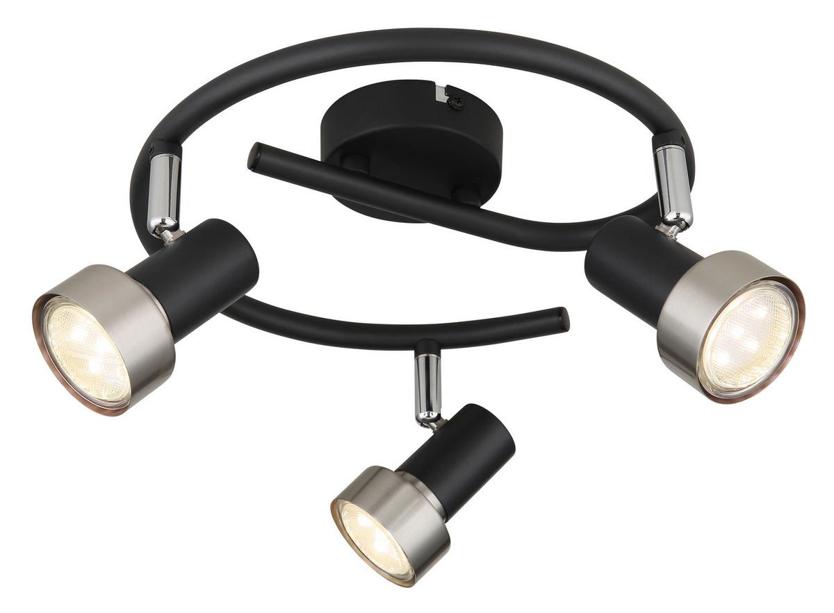 Strahler 57917-3n - Chromfarben/Schwarz, KONVENTIONELL, Metall (25/13,3cm) - Globo