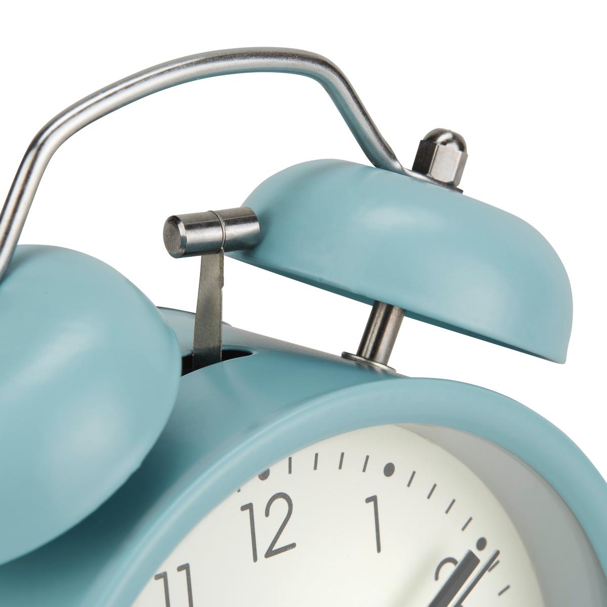 Wecker Alexiana Vintage-Look, H: 13 cm - Hellrosa/Schwarz, Basics, Glas/Papier (9,8/13/5,5cm) - Luca Bessoni