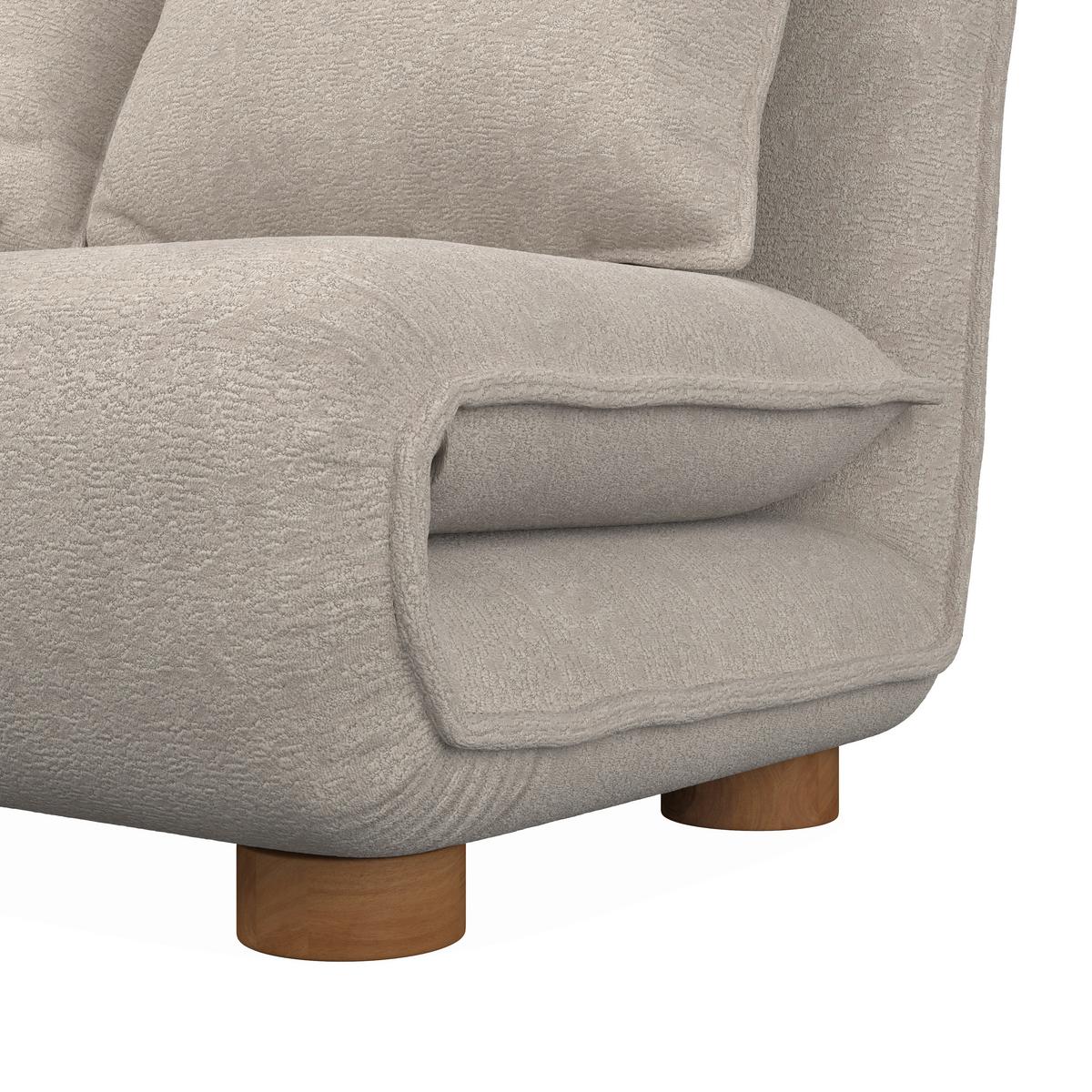 Rozkladacia pohovka BELLA, béžová, max. 240 kg - prírodná farba/béžová, Modern, kov/drevo (141/76/63cm) - Bessagi Home