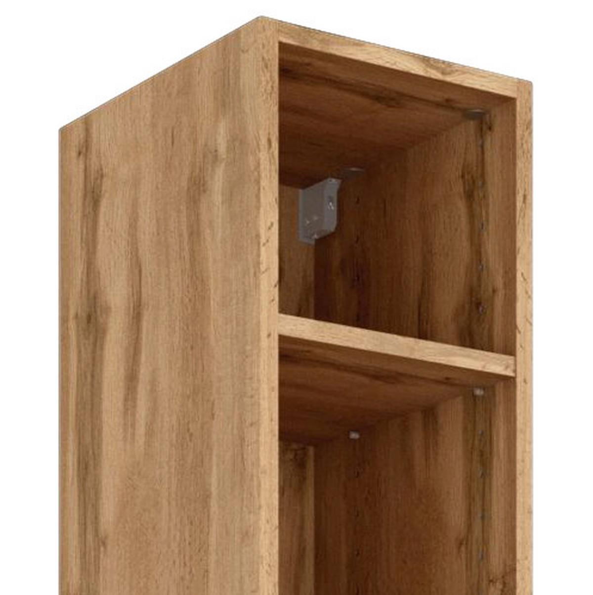 Badezimmerregal Wotaneiche Dekor 25x180 cm Helsinki - Eichefarben/Silberfarben, KONVENTIONELL, Holzwerkstoff (25/180/35cm) - Held