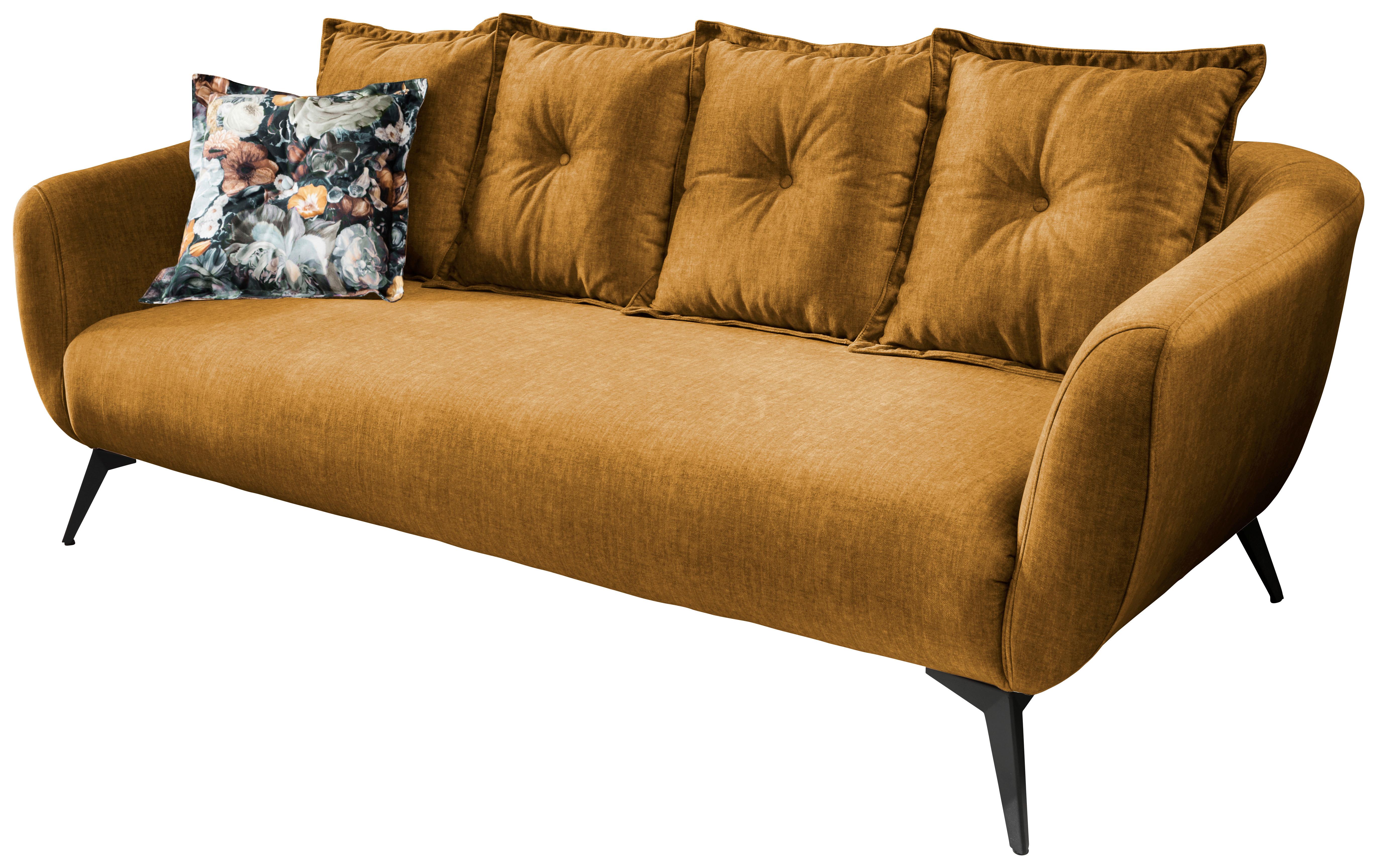 3-Sitzer-Sofa Baggio mit Kissen Gelb - Gelb/Multicolor, MODERN, Holz/Textil (236/94/103cm) - Livetastic