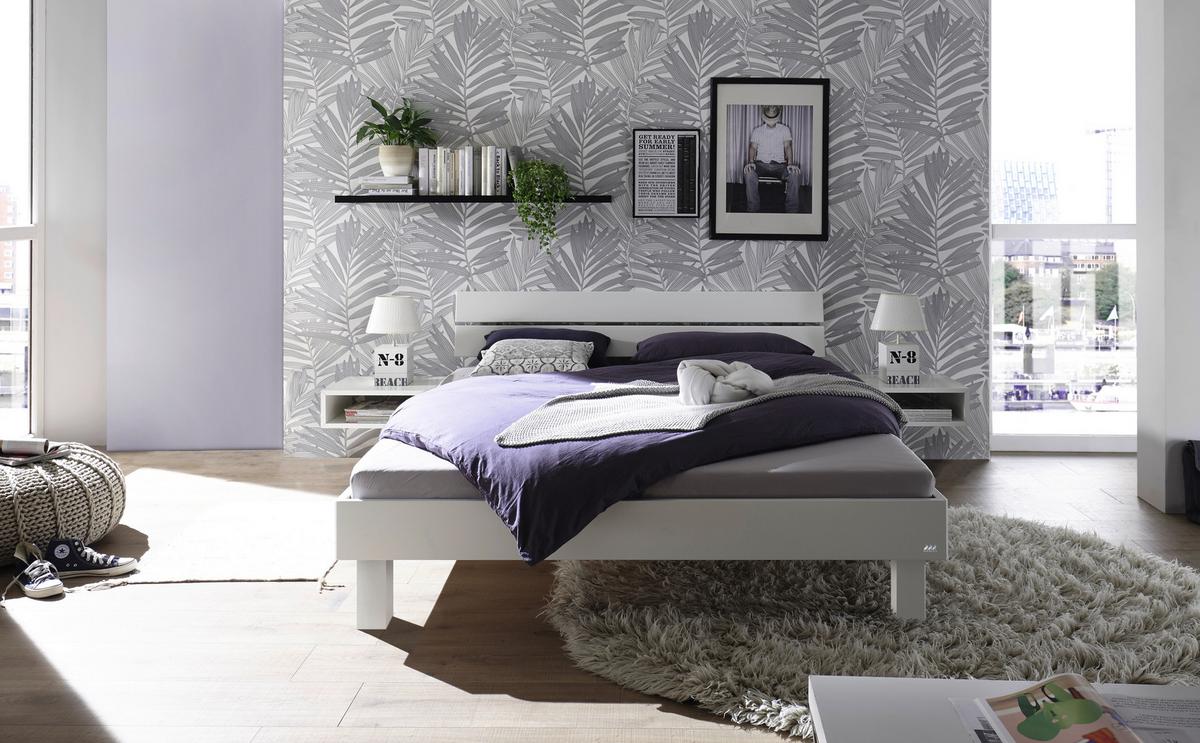 Nachttisch Akai, Weiß B: 50 Cm - Weiß, Design, Holz (50/16/41cm) - Hasena