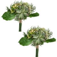 Kunstpflanze Sukkulenten Grün/Rosa, 24 cm - Rosa/Grün, Design, Kunststoff (24cm) - P & B
