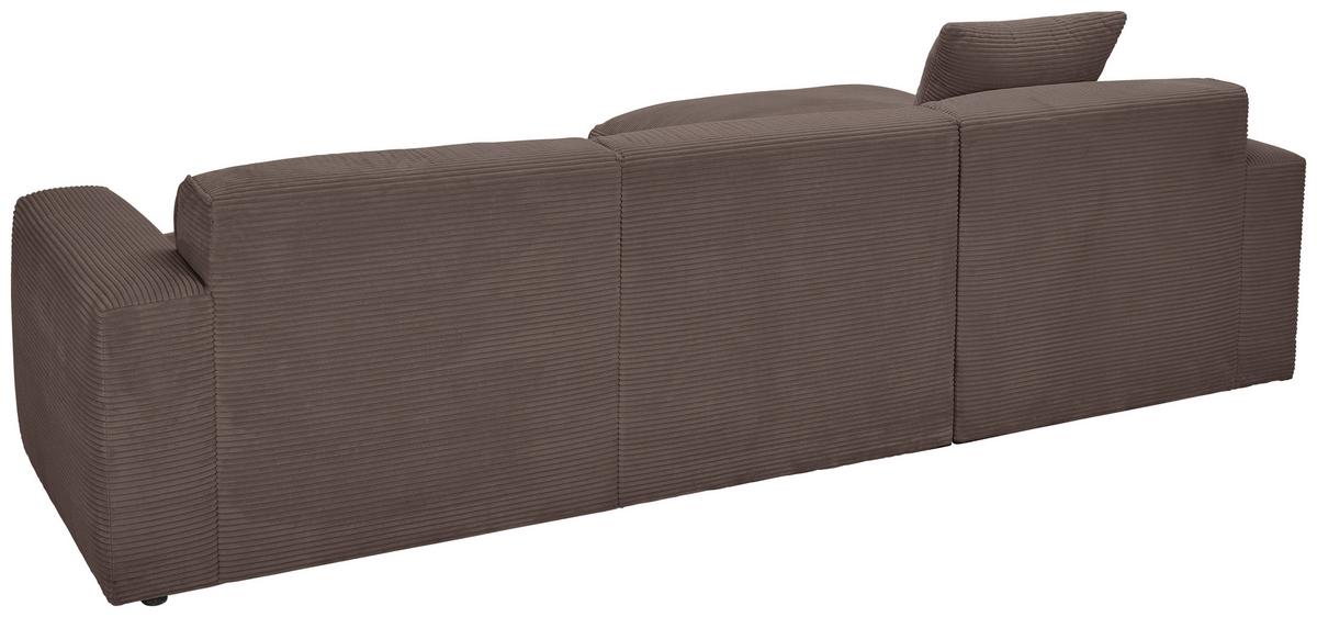 Ecksofa Pearl - Schwarz/Mokka, Design, Textil (196/303cm) - Livetastic