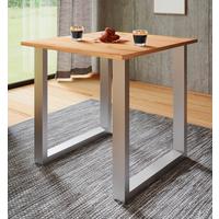 Schreibtisch Lona Eiche Dekor B: 80 cm - Silberfarben/Silbereichenfarben, Design, Holzwerkstoff/Metall (80/76/50cm) - MID.YOU