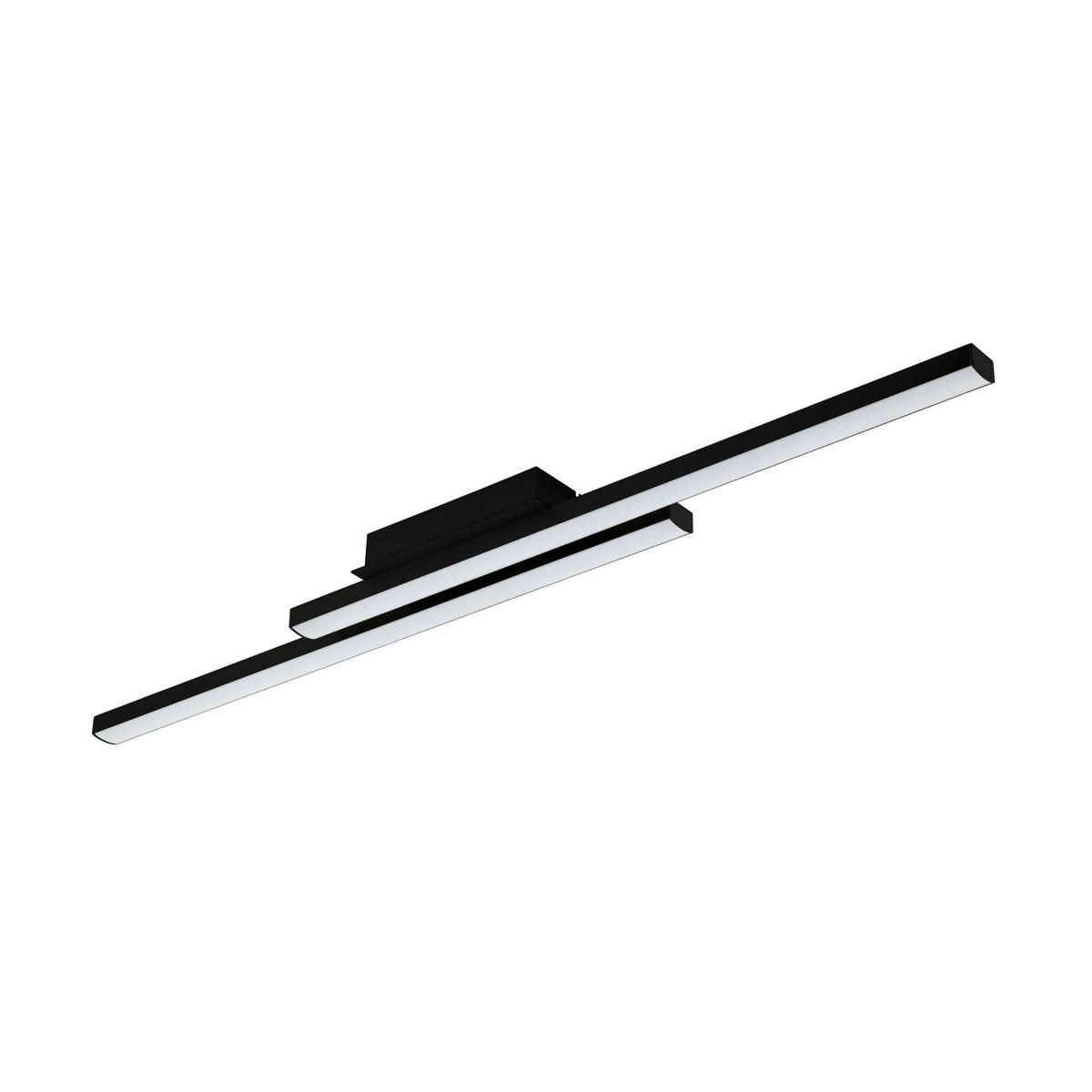 Deckenleuchte Fraioli L: 105,5 cm Mit Smartphone-Steuerung - Schwarz/Weiß, Design, Kunststoff/Metall (105,5/12/6,5cm) - Eglo