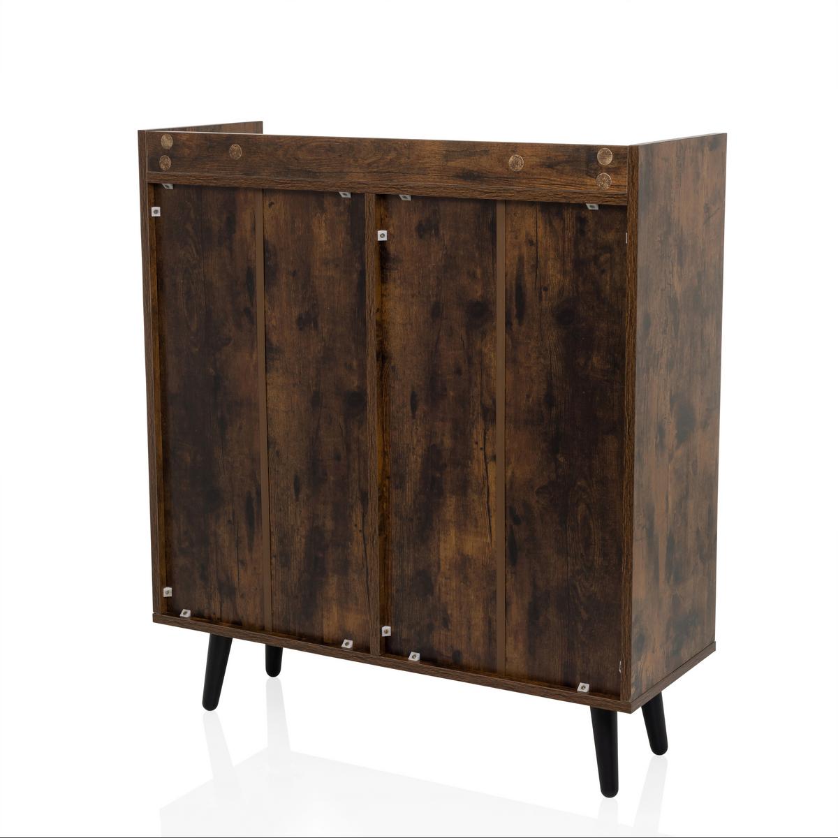 Kommode Myrdal Braun/schwarz B: 80 Cm - Schwarz/Braun, MODERN, Holzwerkstoff (80/90/30cm) - MID.YOU