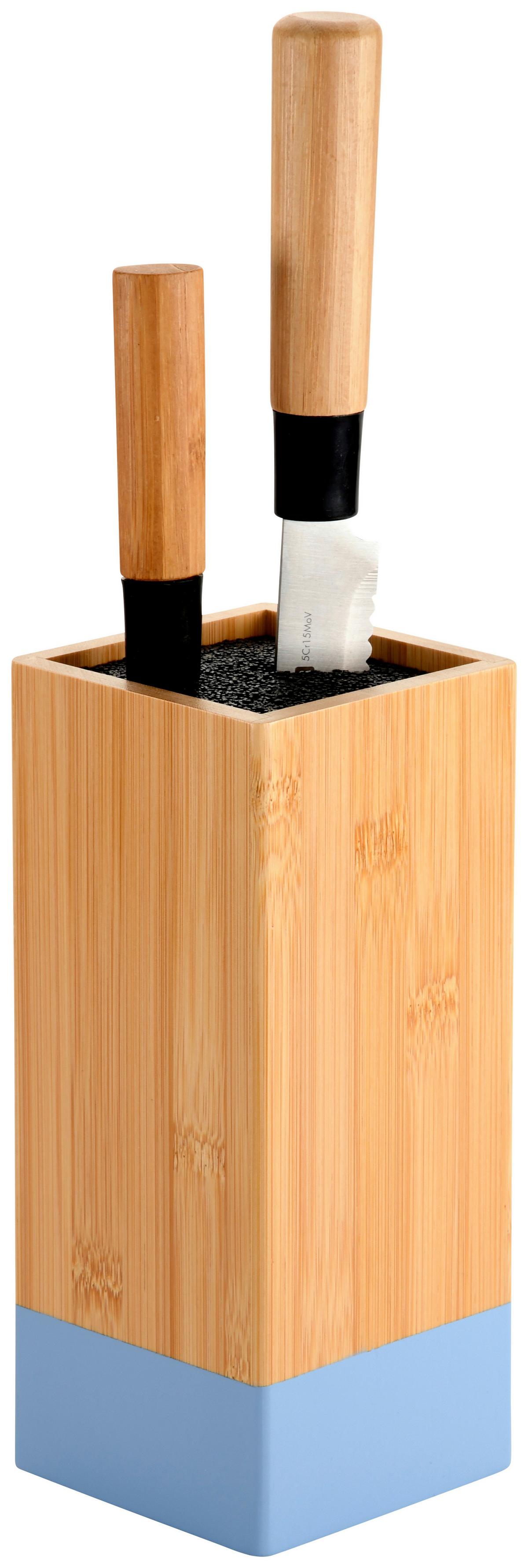 Messerblock Hellblau - Hellbraun/Hellblau, Basics, Holz/Kunststoff (10/10/23cm) - Kesper