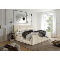 Boxspringbett Mit Topper & Bettkasten 180x200 Bolivia - Creme/Schwarz, MODERN, Holzwerkstoff/Textil (180/200cm) - MID.YOU
