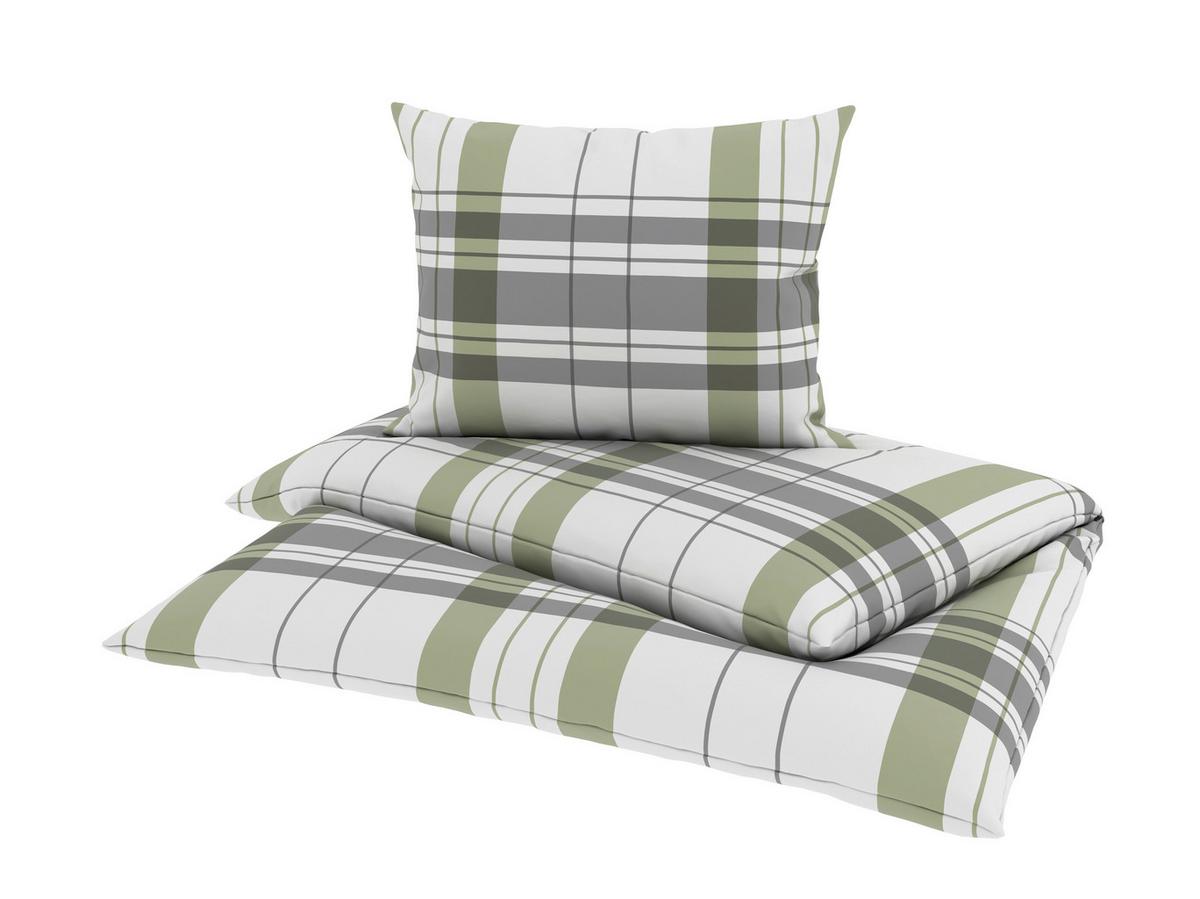 Bettwäsche Stockholm - Hellgrün/Grau, MODERN, Textil - Luca Bessoni