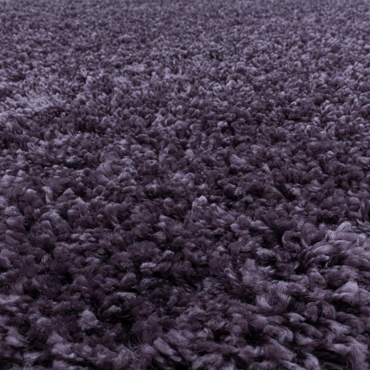 Hochflor Teppich Violett Naturfaser Sydney Ø 80 Cm - Violett, Basics, Textil (80cm)