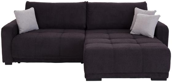 Schwarze Eckcouch mit Schlaffunktion Wohnlandschaft in Schwarz L-Form