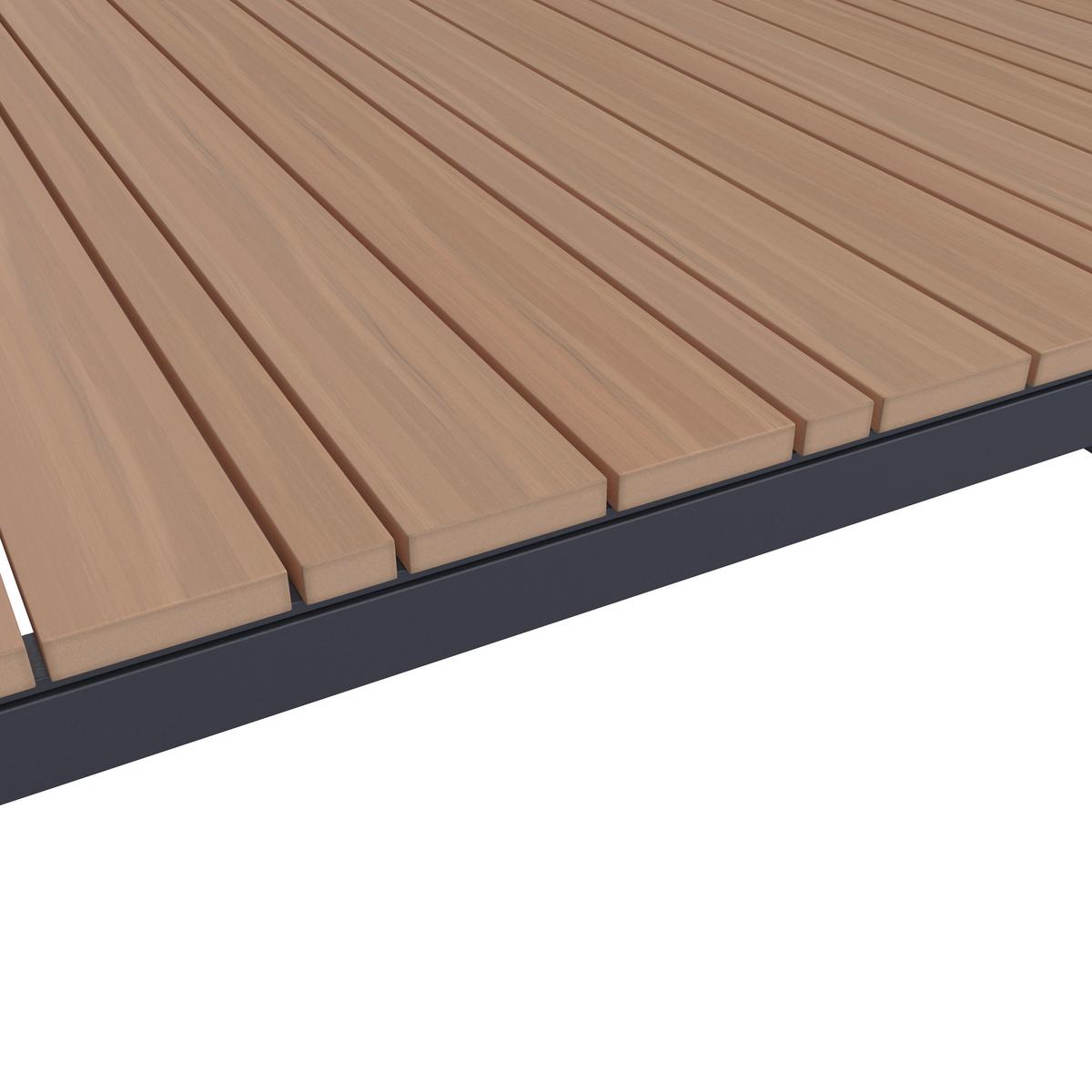 Záhradný stôl RUBY 210x100cm - farba tíku/tmavosivá, Modern, kov/plast (210/75/100cm) - Bessagi Garden