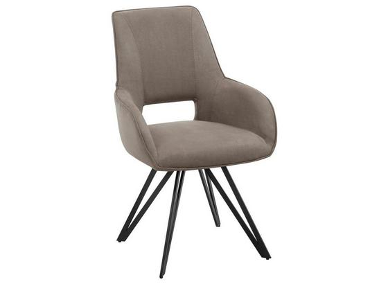 Armlehnstuhl Amira B: 58 cm Taupe - Taupe/Schwarz, KONVENTIONELL, Textil/Metall (58/93/60cm) - Livetastic Armlehnstuhl Amira B: 58 cm Taupe - Taupe/Schwarz, KONVENTIONELL, Textil/Metall (58/93/60cm) - Livetastic