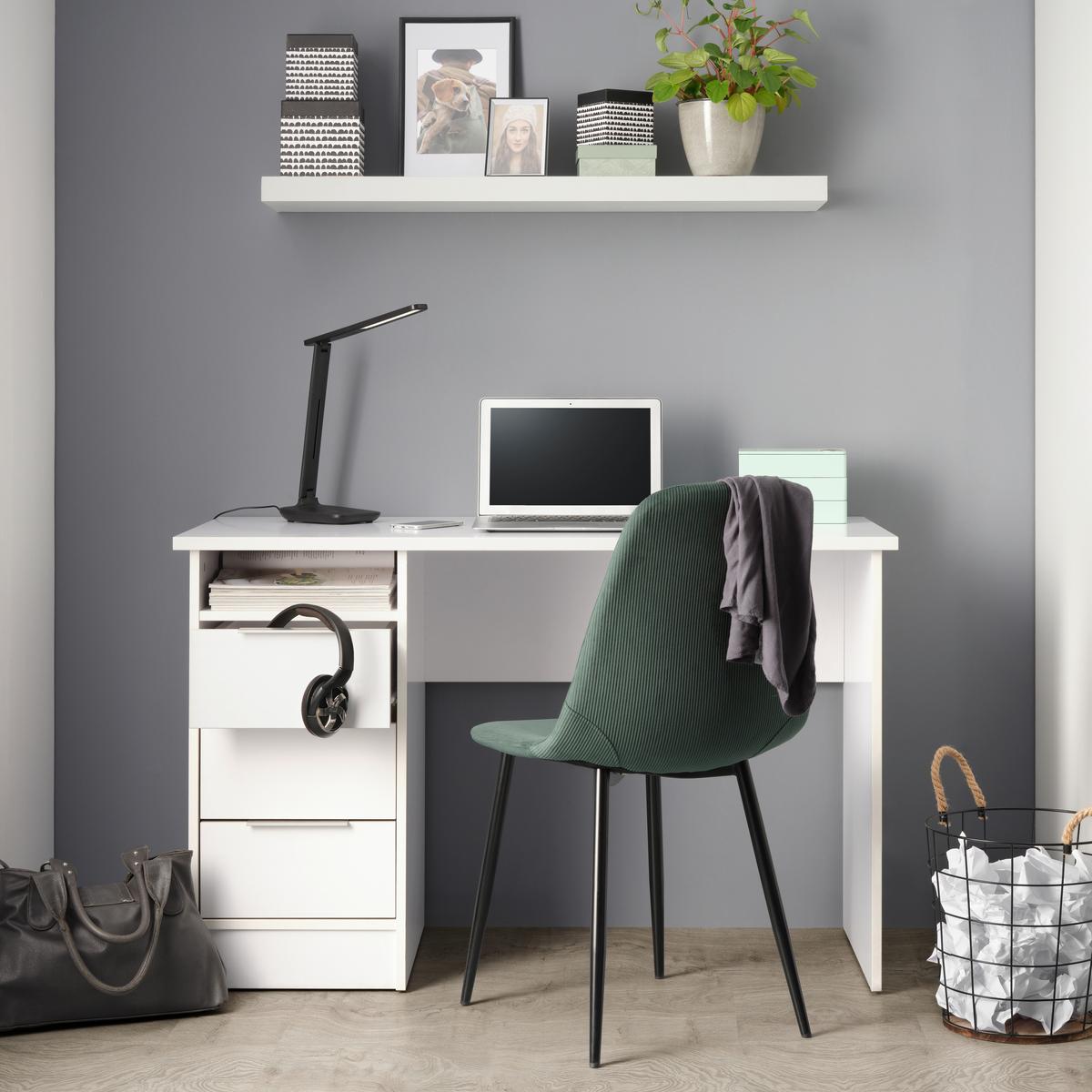 Psací stůl STUDENT - barvy chromu, Konvenční, kov/kompozitní dřevo (120/76/55cm) - Mömax