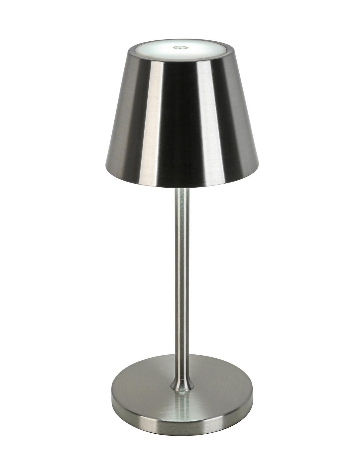 NABÍJATEĽNÁ STOLNÁ LAMPA MUSI - biela/niklová, Modern, kov/plast (12/30cm) - Mömax