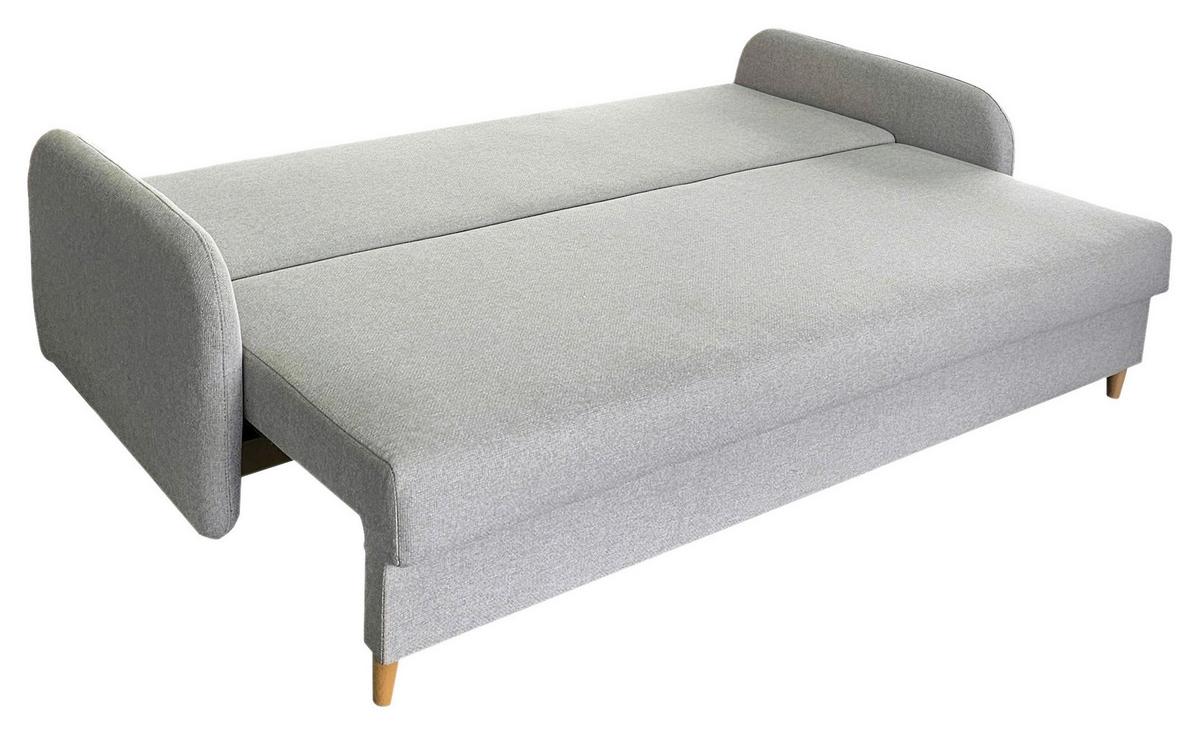 2-sitzer-sofa Mit Schlaffunktion Vero B: 206 Cm - Hellgrau/Schwarz, Design, Textil (206/88/93cm) - MID.YOU