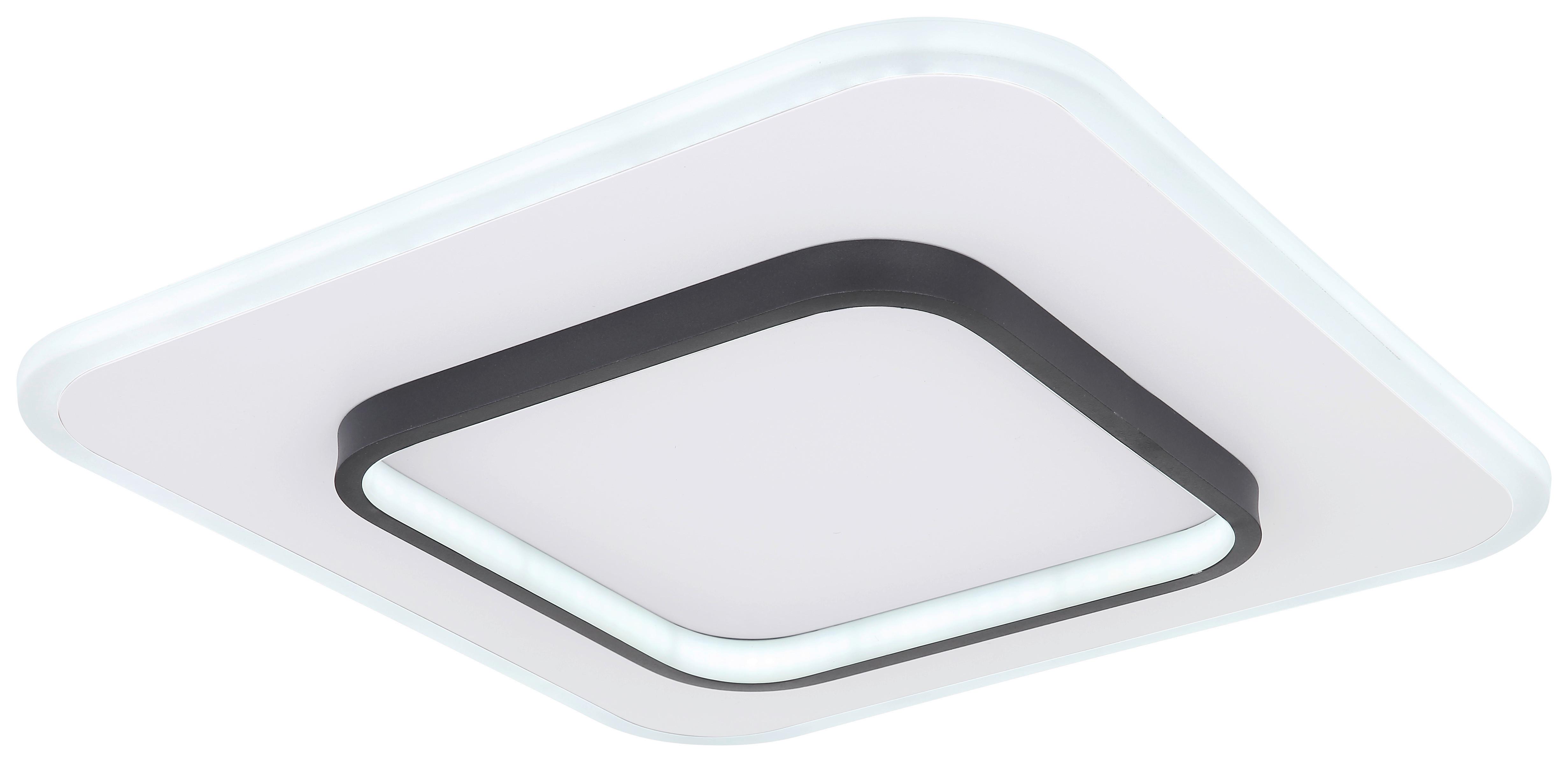 LED-Deckenleuchte Lima L: 45,8 cm mit Fernbedienung - Opal/Schwarz, Basics, Kunststoff/Metall (45,8/45,8/6cm) - Globo