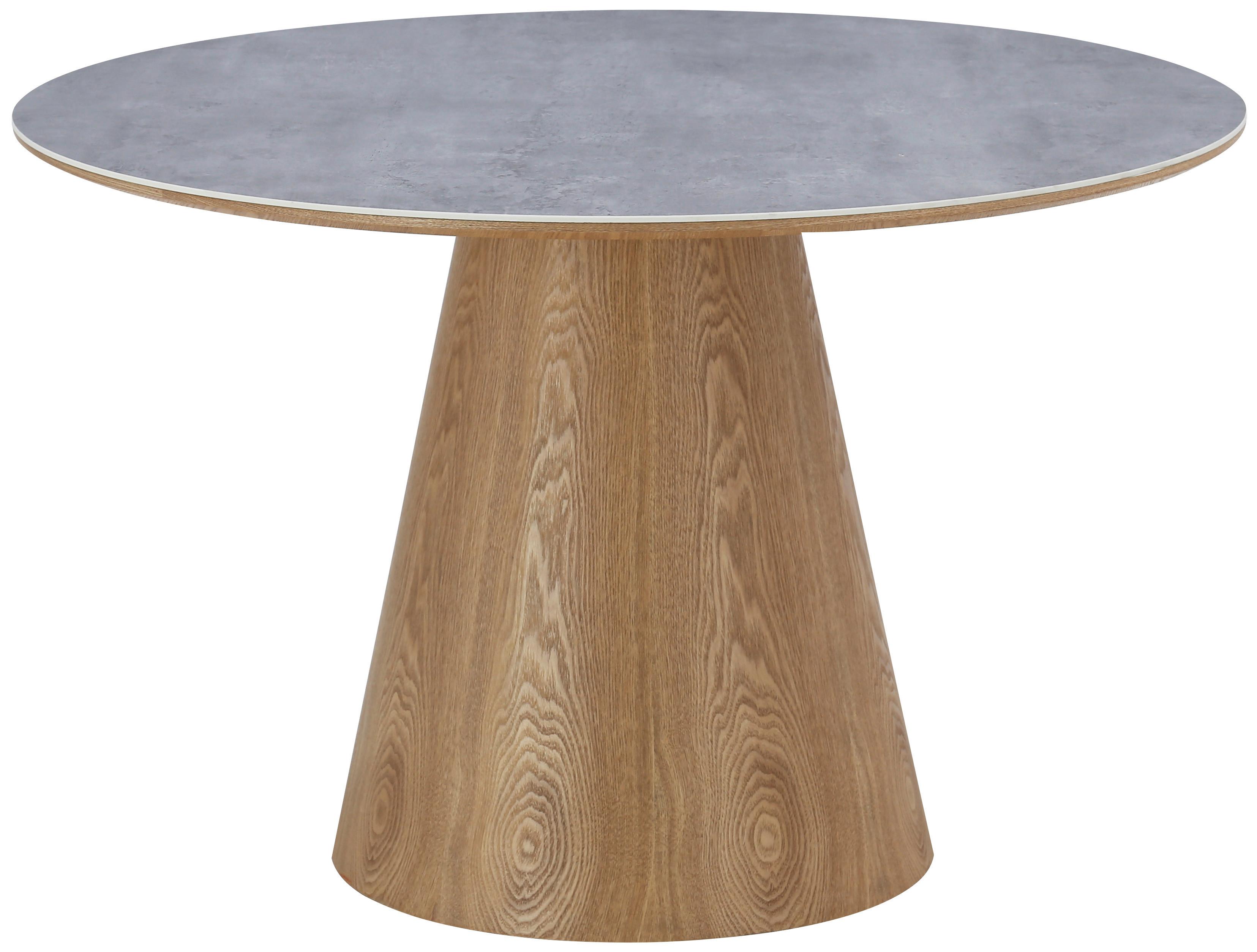 Esstisch Aiden Keramikplatte Grau, B: 120 cm - Eichefarben/Grau, MODERN, Holz/Keramik (120/75/120cm) - MID.YOU