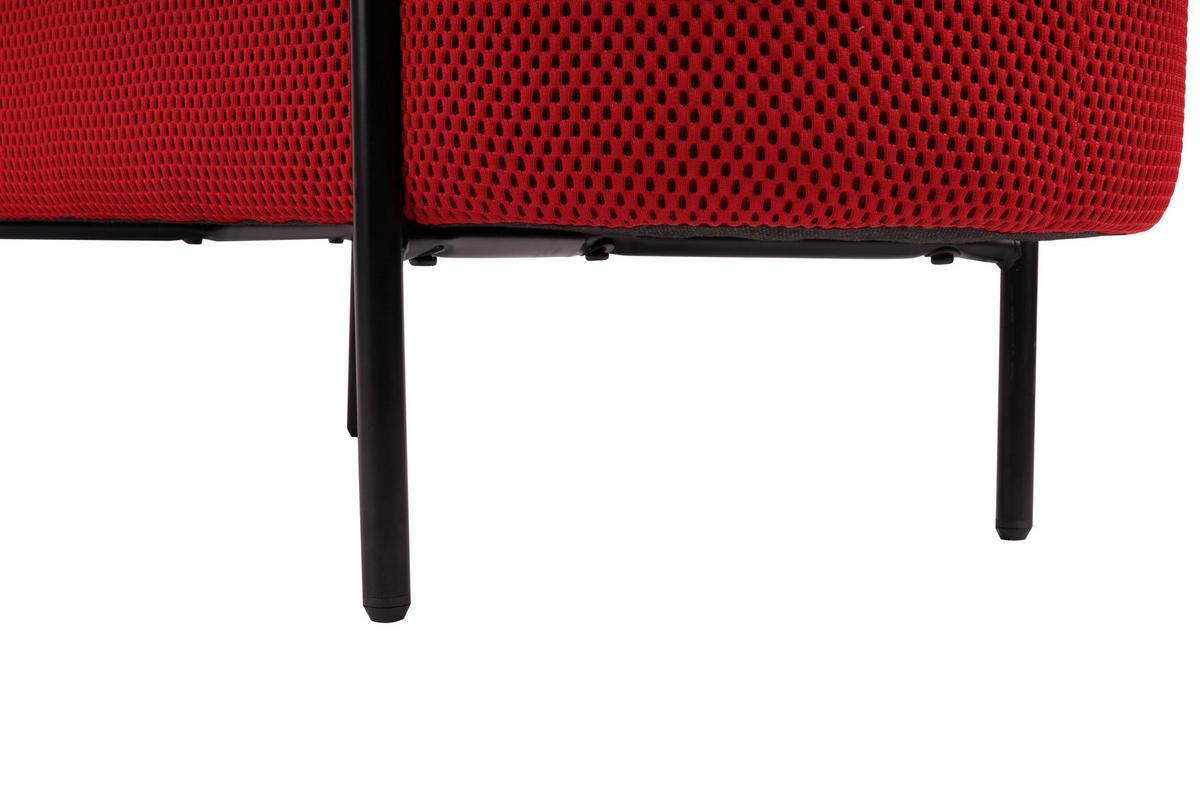 Hockerbank Carla Rot mit Stauraum L: 95 cm - Rot/Schwarz, Design, Textil/Metall (95/43/36cm)